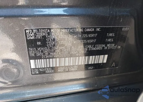 2023 Toyota Rav4 Le from USA, damaged, VIN 2T3H1RFV4PC223253